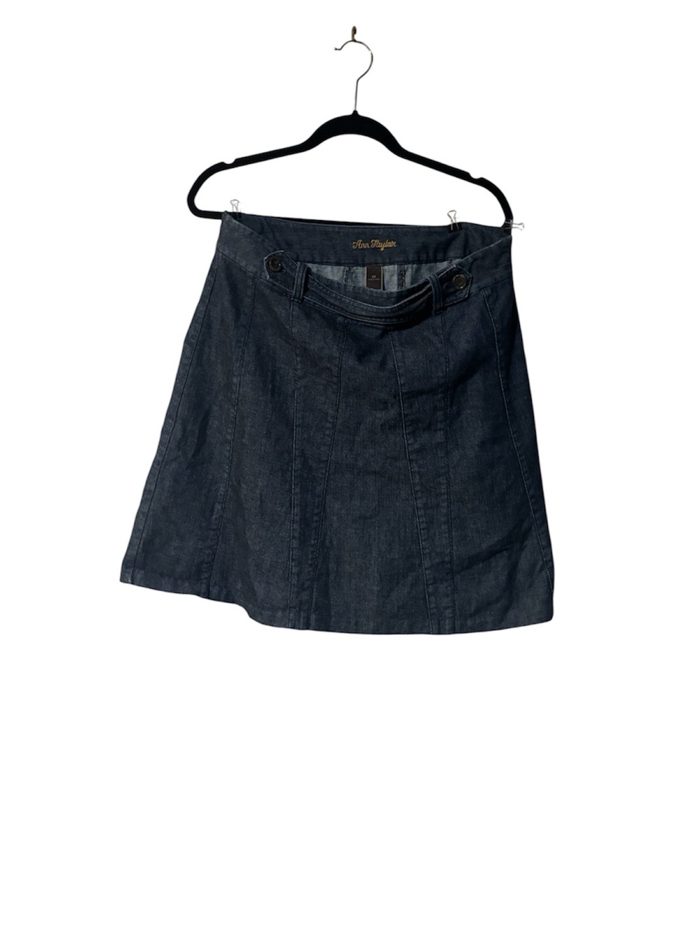 Ann Taylor Navy Denim A-Line Skirt